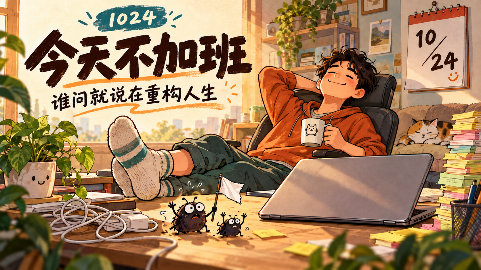 1024 程序员节封面:今天不加班,谁问就说在重构人生 1024 程序员节封面:今天不加班,谁问就说在重构人生